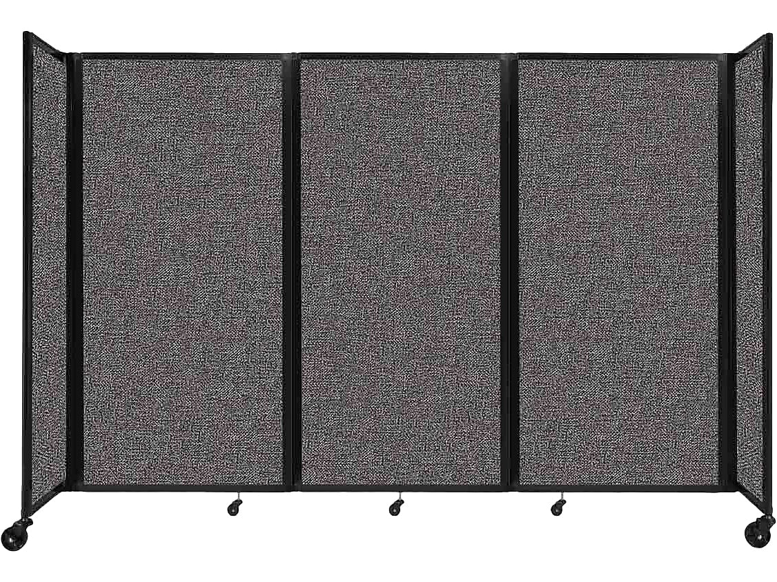 Versare The Room Divider 360 Freestanding Mobile Partition, 72"H x 102"W, Charcoal Gray (1172307)