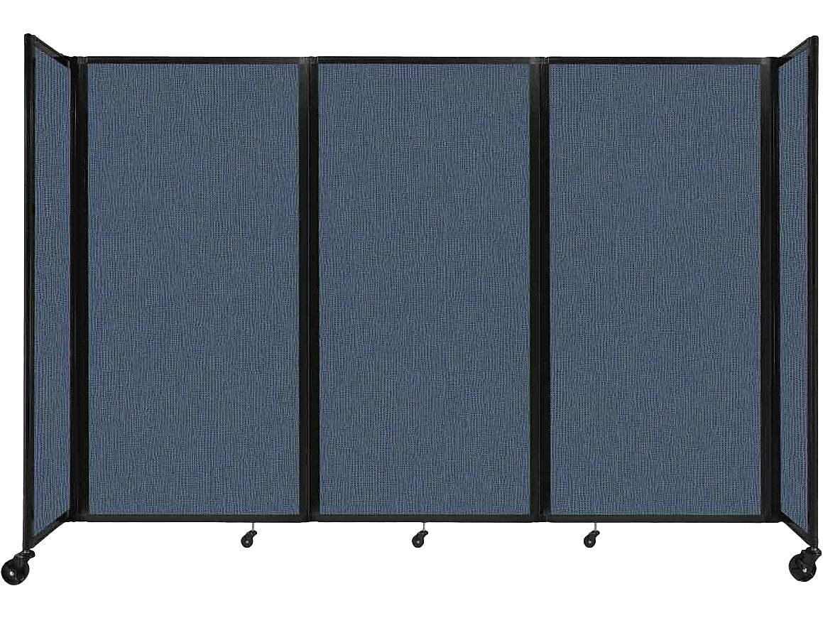 Versare The Room Divider 360 Freestanding Mobile Partition, 72"H x 102"W, Ocean Fabric (1172315)