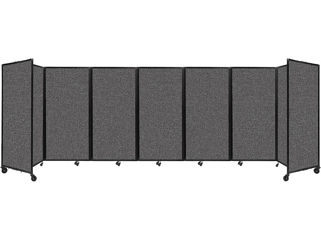 Versare The Room Divider 360 Freestanding Mobile Partition, 72"H x 234"W, Charcoal Gray Fabric (1172707)