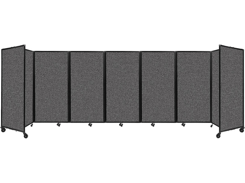 Versare The Room Divider 360 Freestanding Mobile Partition, 72"H x 234"W, Charcoal Gray Fabric (1172707)
