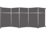 Versare Operable Wall Clamp Mount Folding Room Divider, 101.25"H x 234"W, Charcoal Gray Fabric (1070507)