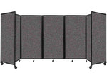 Versare The Room Divider 360 Freestanding Mobile Partition, 72"H x 168"W, Charcoal Gray Fabric (1172507)
