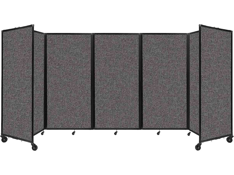 Versare The Room Divider 360 Freestanding Mobile Partition, 72"H x 168"W, Charcoal Gray Fabric (1172507)