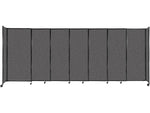 Versare StraightWall Freestanding Mobile Partition, 72"H x 186"W, Charcoal Gray Fabric (1472707)