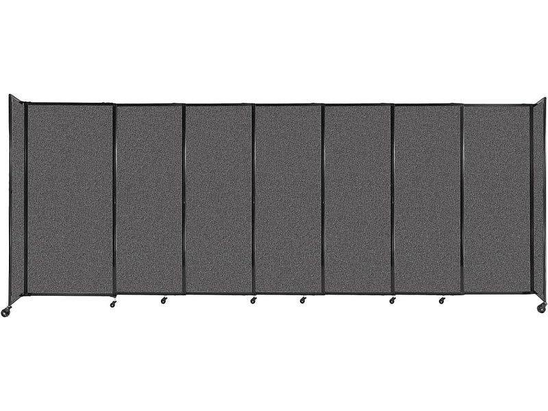 Versare StraightWall Freestanding Mobile Partition, 72"H x 186"W, Charcoal Gray Fabric (1472707)