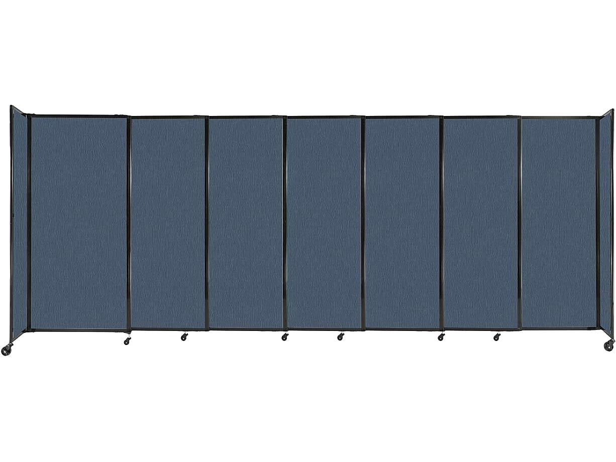 Versare StraightWall Freestanding Mobile Partition, 72"H x 186"W, Ocean Fabric (1472715)