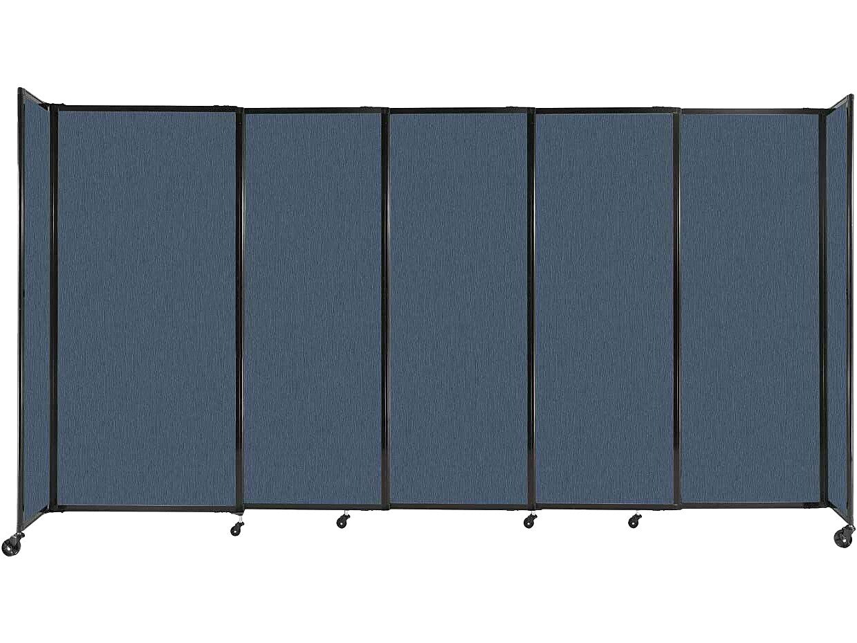 Versare StraightWall Freestanding Mobile Partition, 72"H x 135"W, Ocean Fabric (1472515)