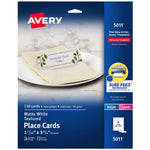 Avery Textured 1.44" x 3.75" White Matte Table Tent, Inkjet/Laser, 150/Pack (5011)