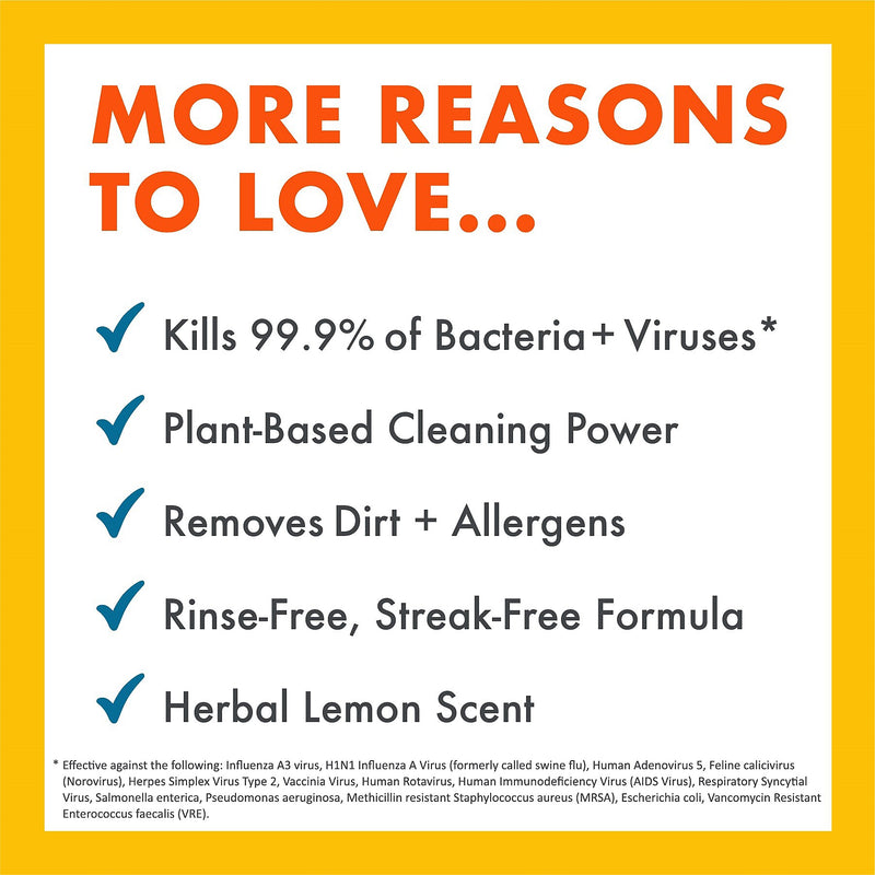 Boulder Clean Disinfecting Cleaner Refill, Lemon Scent, 1 Gal. (003137)