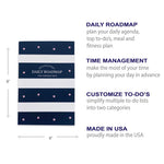 Kahootie Co Daily Planner For Your Busy Days, 6" x 9", Navy Stripe (ITKDNS)