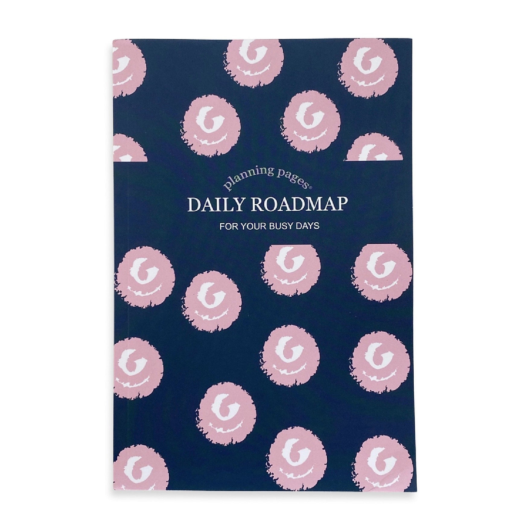 Kahootie Co Daily Planner For Your Busy Days, 6" x 9", Navy Pink Polka Dots (ITKDNPPD)