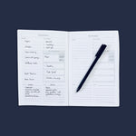 Kahootie Co Daily Planner For Your Busy Days, 6" x 9", Navy Pink Polka Dots (ITKDNPPD)