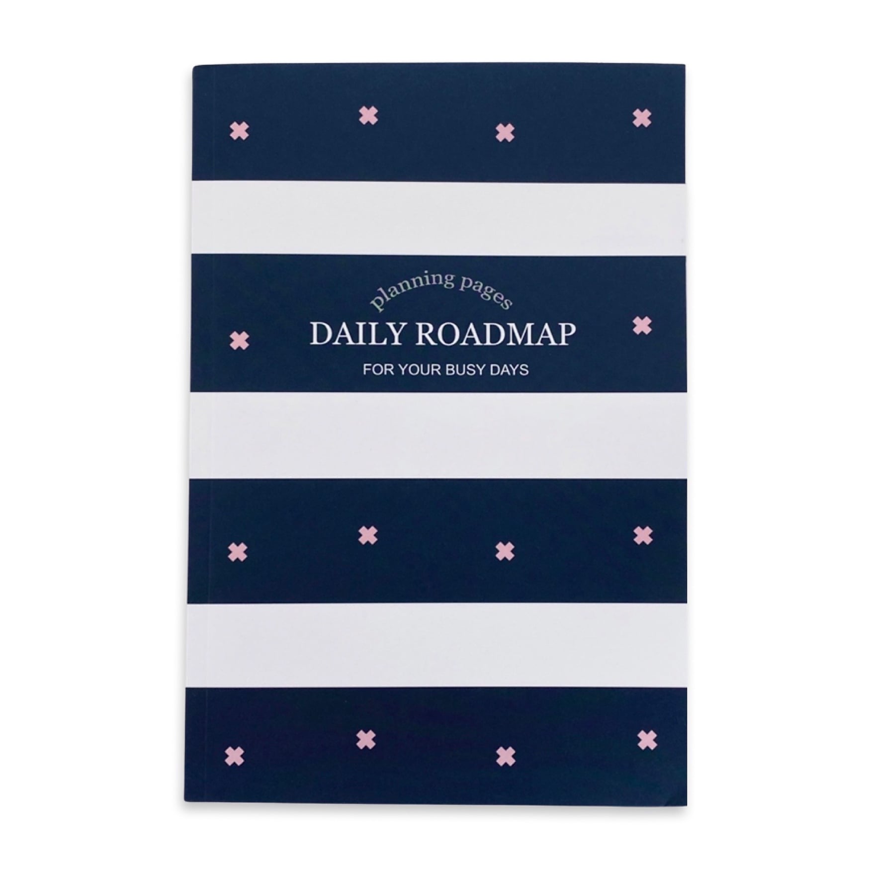 Kahootie Co Daily Planner For Your Busy Days, 6" x 9", Navy Stripe (ITKDNS)