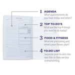 Kahootie Co Daily Planner For Your Busy Days, 6" x 9", Navy Stripe (ITKDNS)