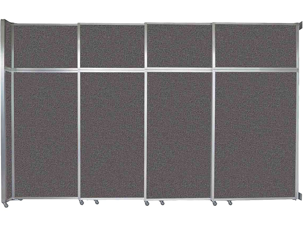 Versare Operable Wall Clamp Mount Sliding Room Divider, 101.25"H x 152"W, Charcoal Gray Fabric (1072407)