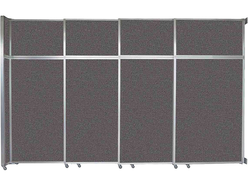 Versare Operable Wall Clamp Mount Sliding Room Divider, 101.25"H x 152"W, Charcoal Gray Fabric (1072407)