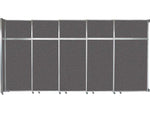 Versare Operable Wall Clamp Mount Sliding Room Divider, 101.25"H x 187"W, Charcoal Gray Fabric (1072507)