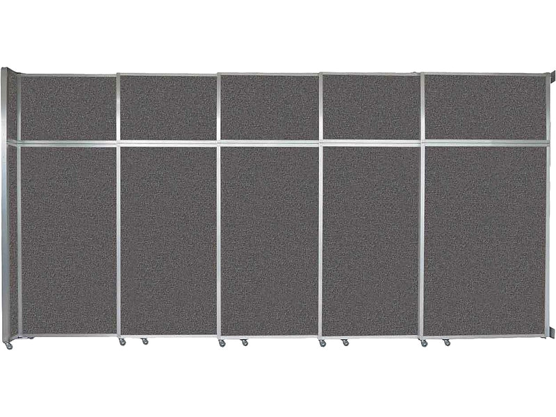 Versare Operable Wall Clamp Mount Sliding Room Divider, 101.25"H x 187"W, Charcoal Gray Fabric (1072507)