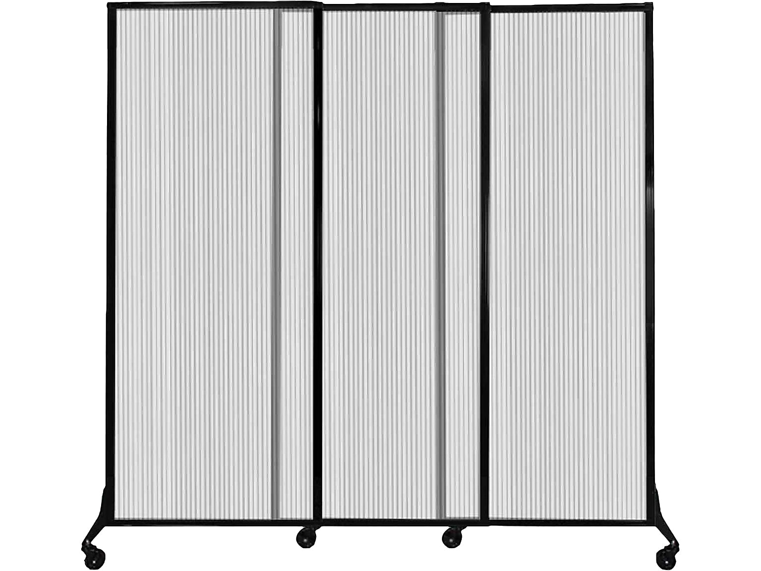 Versare MediWall Freestanding Sliding Partition, 80"H x 84"W, Clear Fluted Polycarbonate (1811220)