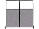 Versare 70"H x 66"W Freestanding Portable Workstation Screen with Window, Cloud Gray (1840208)