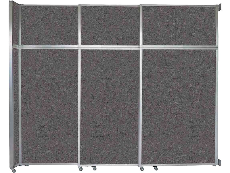 Versare Operable Wall Clamp Mount Sliding Room Divider, 101.25"H x 117"W, Charcoal Gray Fabric (1072307)