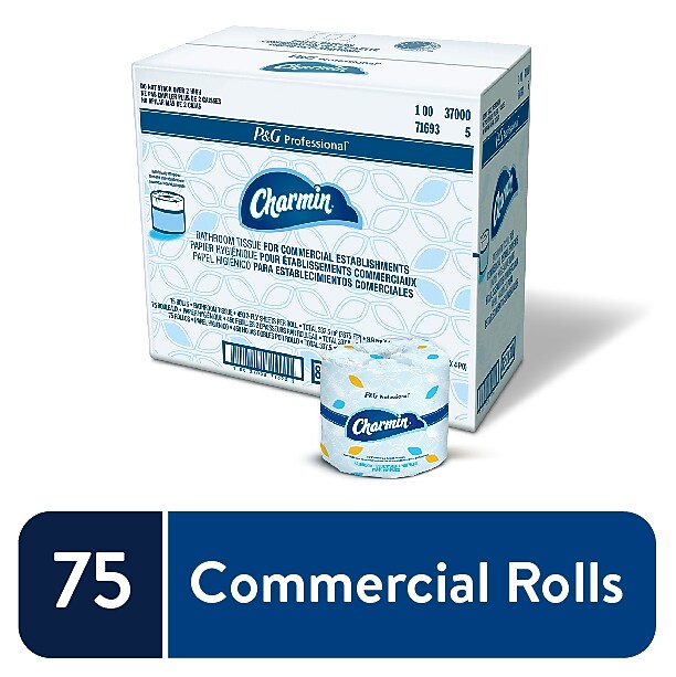 Charmin Commercial Toilet Paper, 2-ply, White, 450 Sheets/Roll, 75 Rolls/Case (71693)