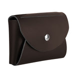 JAM Paper® Italian Leather Business Card Holder Case with Round Flap, Dark Brown, Sold Individually (2233317454)