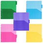 JAM Paper® Plastic Index Tab Dividers with Double Pockets, 5-Tab, 9 3/4 x 11 1/2, Multicolor (375032920)