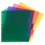 JAM Paper® Plastic Index Tab Dividers with Double Pockets, 5-Tab, 9 3/4 x 11 1/2, Multicolor (375032920)