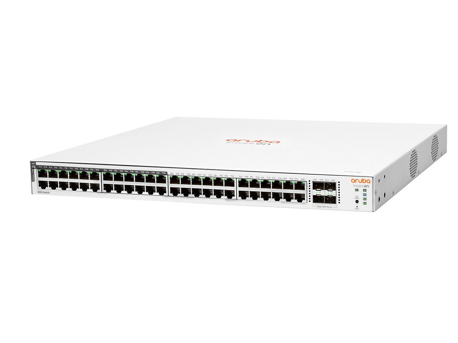 Aruba Instant On 1830 48-Port Gigabit Ethernet Managed Switch, 10/100/1000 Mbps, White (JL815A#ABA)