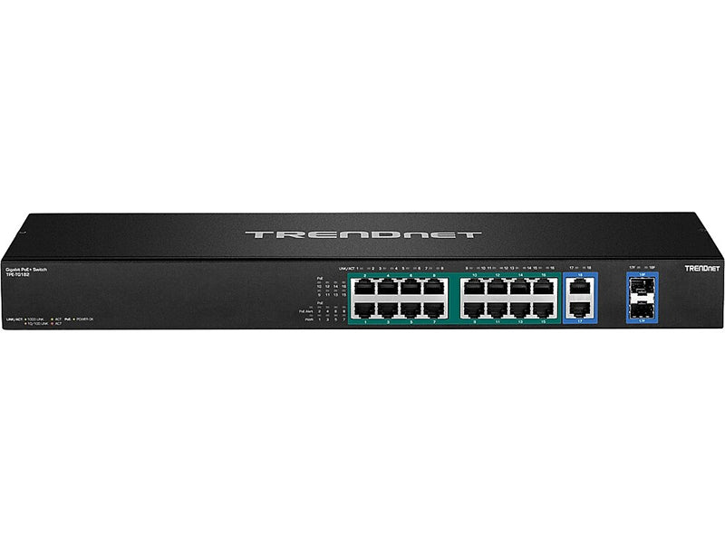 TRENDnet 18-Port Gigabit Ethernet Unmanaged Switch, Black (TPE-TG182F)