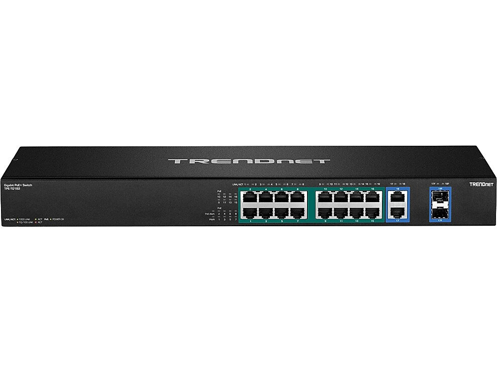 TRENDnet 18-Port Gigabit Ethernet Unmanaged Switch, Black (TPE-TG182F)