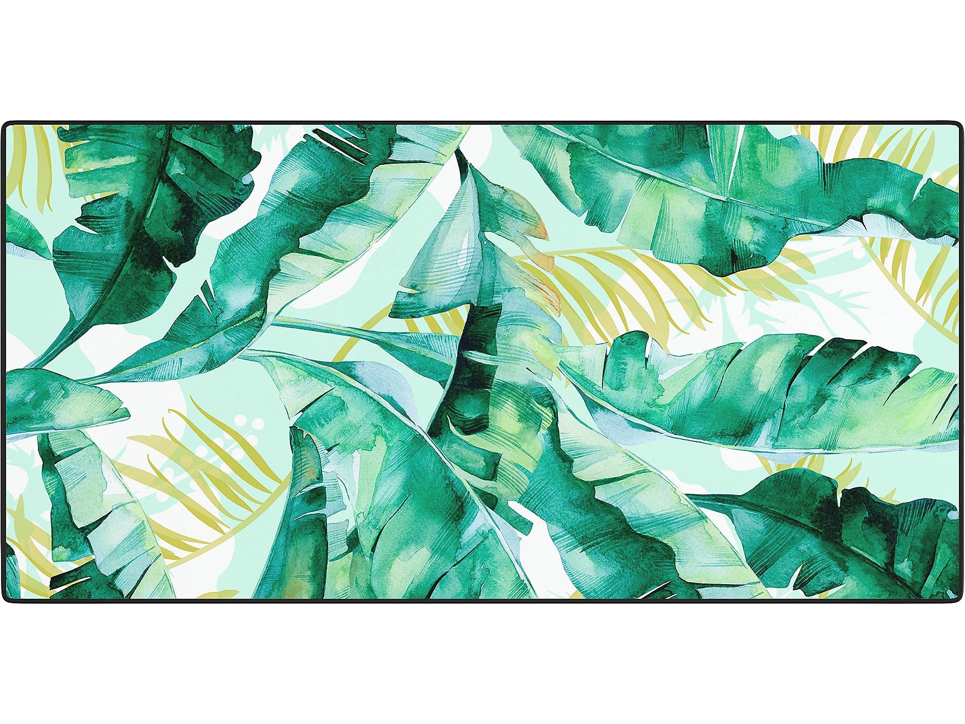 DENY Designs Anti-Slip Polyester Desk Pad, 15.5" x 31.5", Banana Leaf II (68621-DSKMAT)