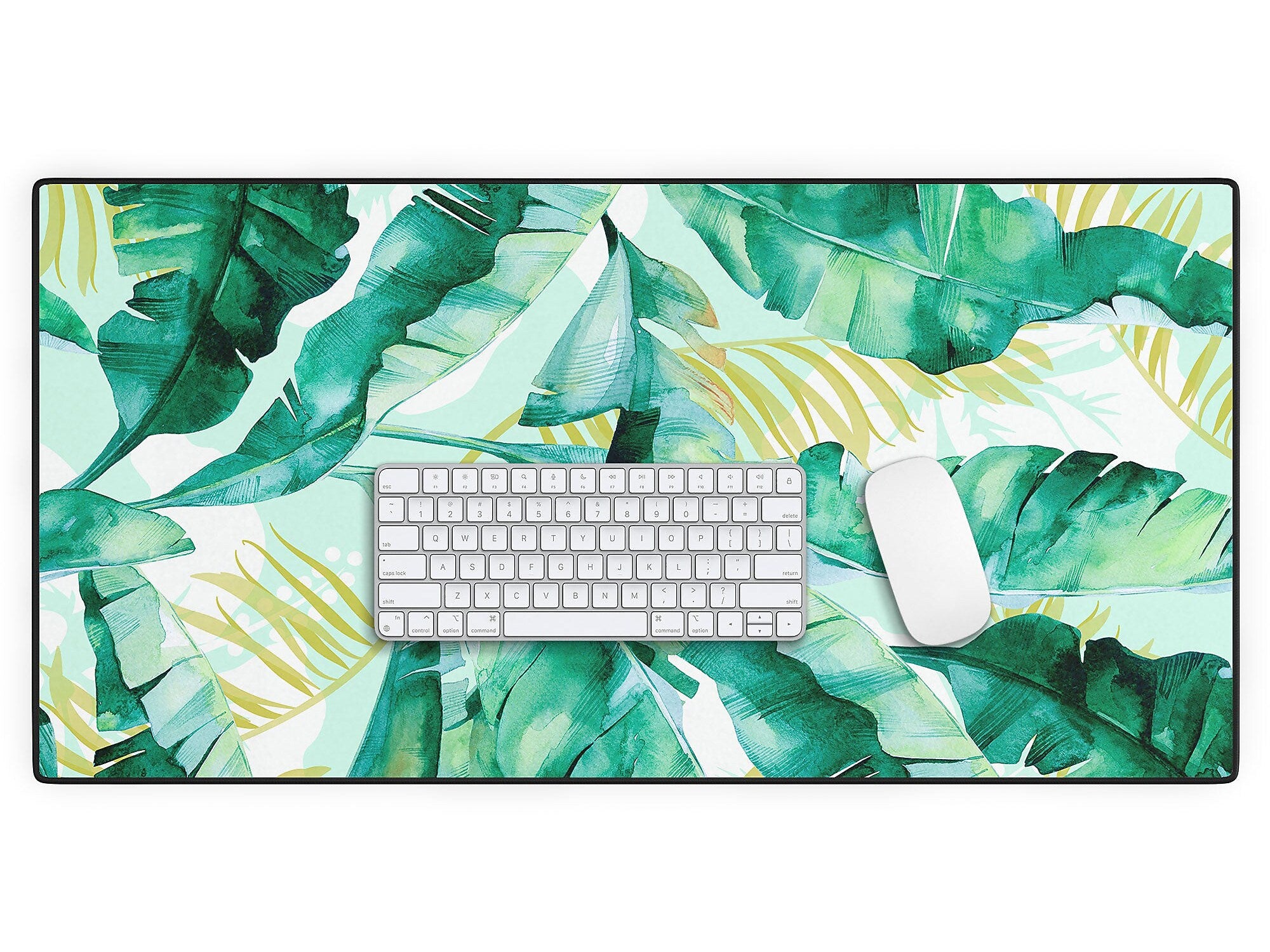 DENY Designs Anti-Slip Polyester Desk Pad, 15.5" x 31.5", Banana Leaf II (68621-DSKMAT)