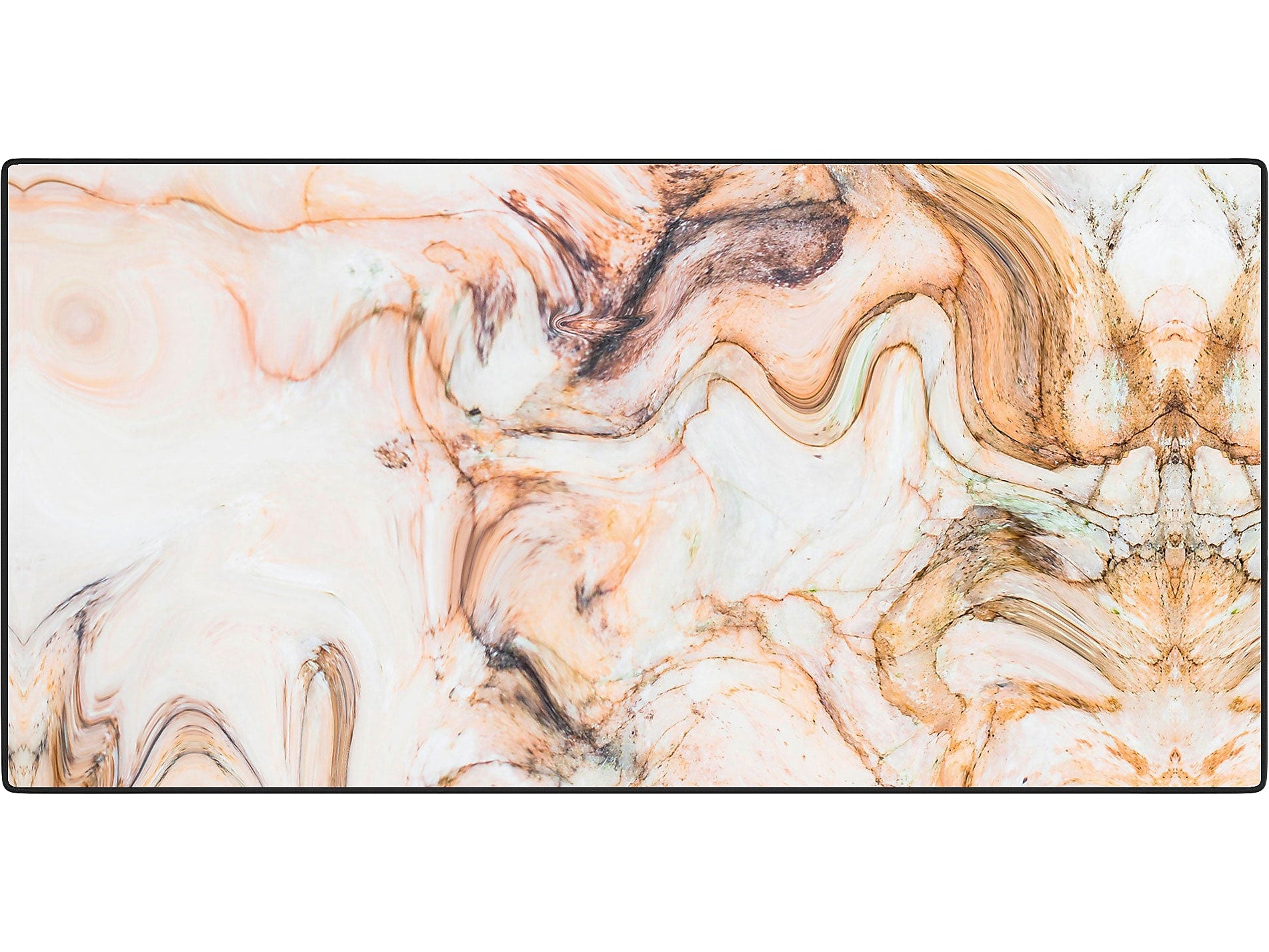 DENY Designs Anti-Slip Polyester Desk Pad, 15.5" x 31.5", Abstract Pink Marble Mosaic (65599-DSKMAT)