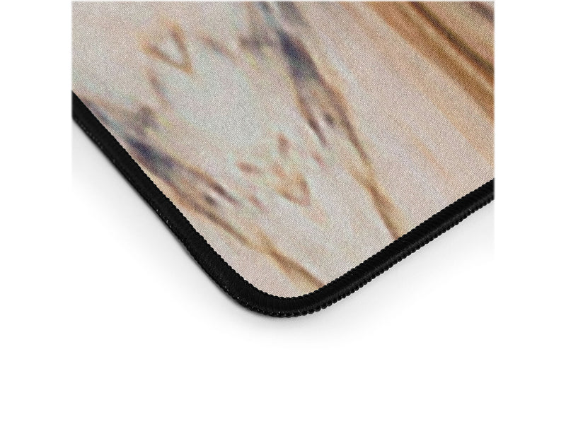 DENY Designs Anti-Slip Polyester Desk Pad, 15.5" x 31.5", Abstract Pink Marble Mosaic (65599-DSKMAT)