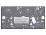 DENY Designs Anti-Slip Polyester Desk Pad, 15.5" x 31.5", Solar System Moondust (69054-DSKMAT)