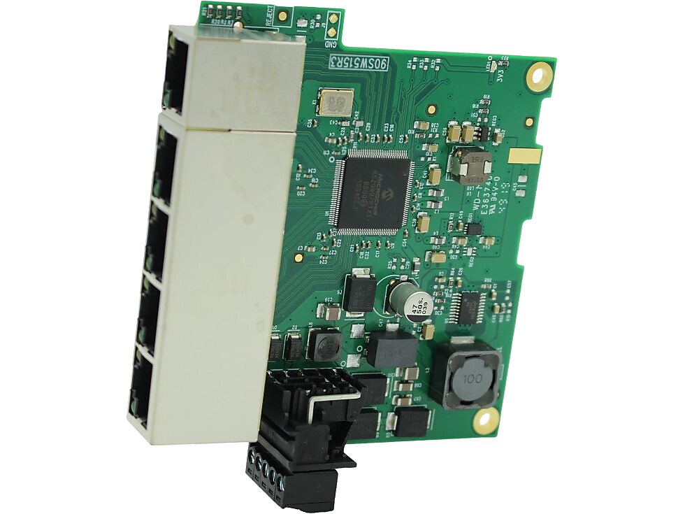 Brainboxes Industrial 5-Port Gigabit Ethernet Unmanaged Switch, 10/100/1000 Mbps, Green (SW-115)