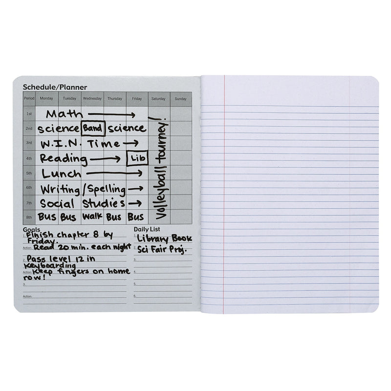 Pacon Composition Notebooks, 9.75" x 7.5", Wide Ruled, 100 Sheets, Black, 6/Bundle (PACMMK37101DE-6)