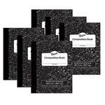 Pacon Composition Notebooks, 9.75" x 7.5", College Ruled, 100 Sheets, Black, 6/Bundle (PACMMK37106-6)
