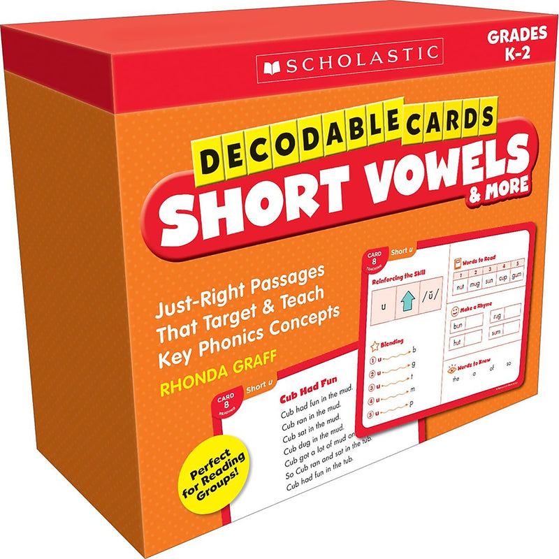 Scholastic Teacher Resources Decodable Cards: Short Vowels & More (SC-861430)