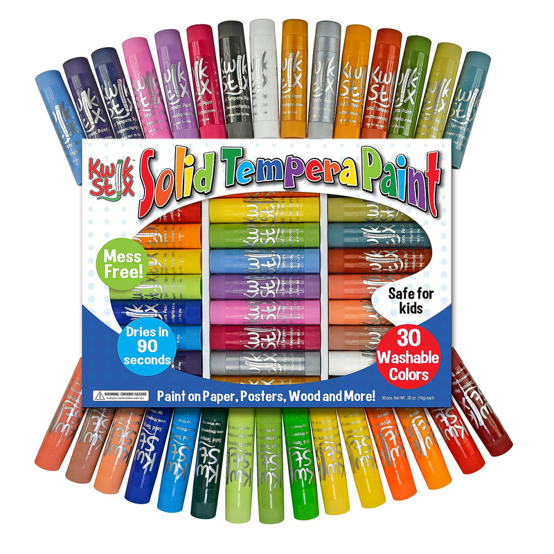 The Pencil Grip Kwik Stix Tempera Paint, Assorted Colors, 30/Pack (TPG681)