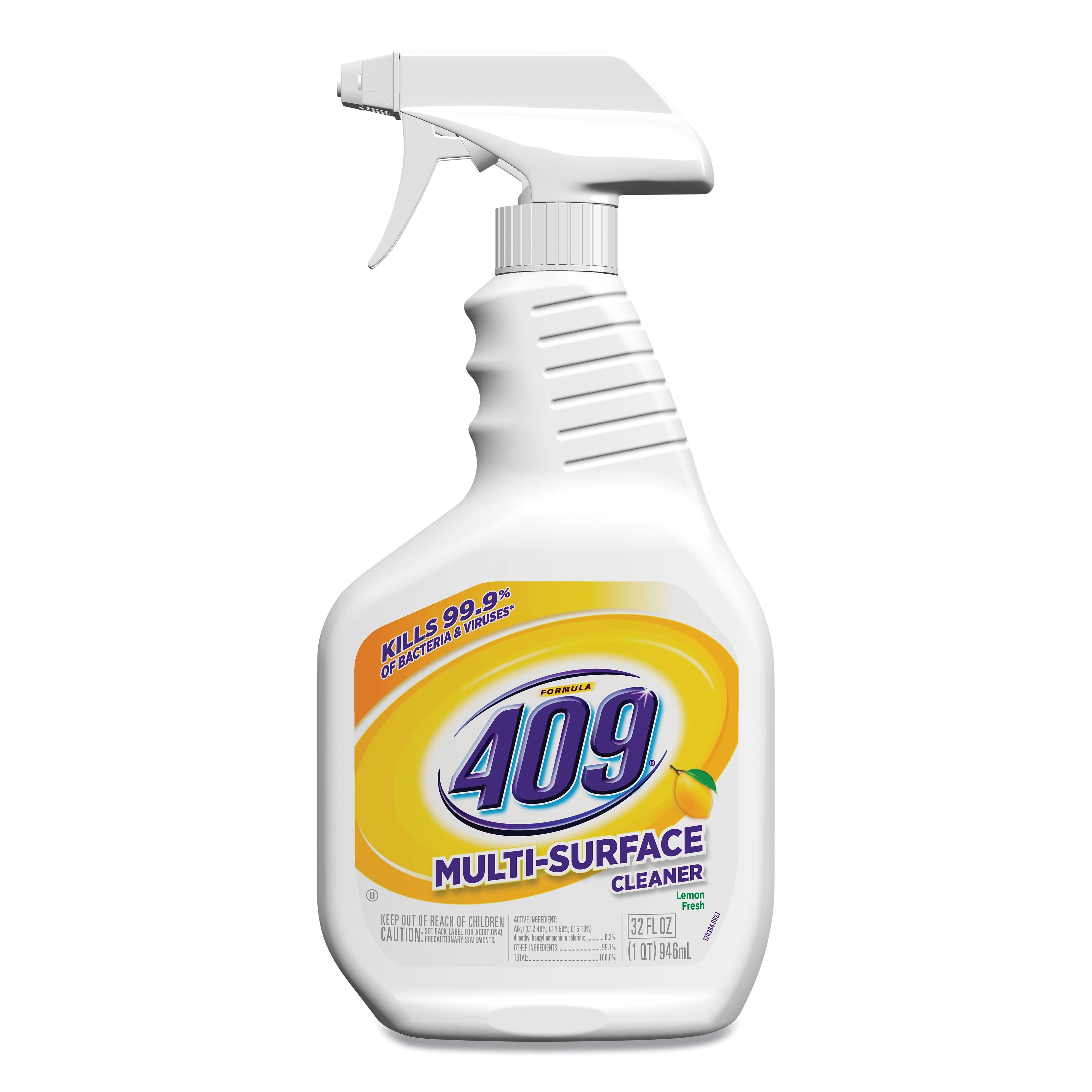 Formula 409 Disinfecting Multi-Surface Cleaner, Lemon Scent, 32 oz. Spray Bottle, 9/Carton (CLO30954)