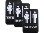 Excello Global Products Indoor/Outdoor Restroom Wall Sign with Braille Text, 6" x 9", Black/White, 3/Pack (EGP-HD-0275-S)