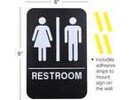 Excello Global Products Indoor/Outdoor Restroom Wall Sign with Braille Text, 6" x 9", Black/White, 3/Pack (EGP-HD-0275-S)