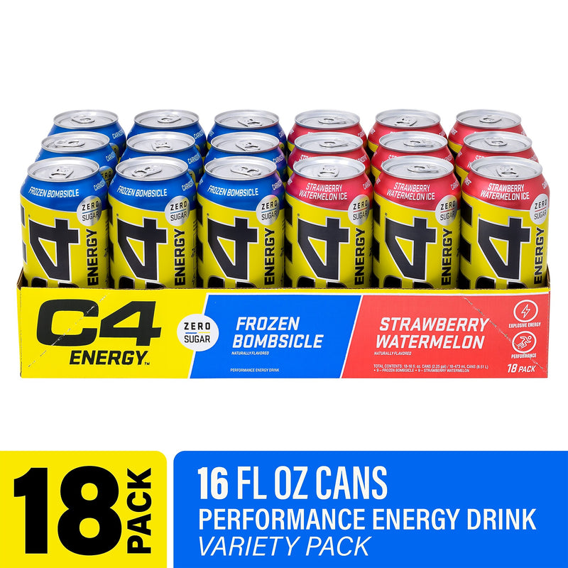 C4 Sugar-Free Energy Drink Variety Pack, 16 oz. 18/Pack (220-02047)