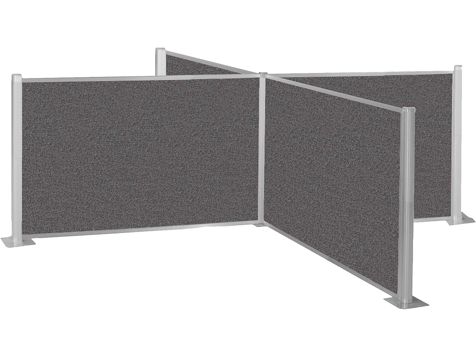 Versare Freestanding Hush Cubicle Kit, 4"H x 12"W, Charcoal Gray Fabric (1851601)