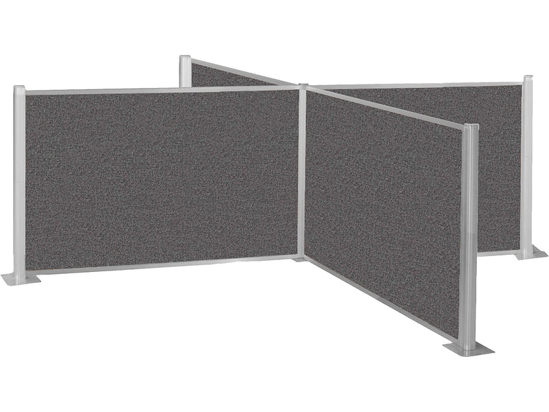 Versare Freestanding Hush Cubicle Kit, 4"H x 12"W, Charcoal Gray Fabric (1851601)
