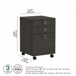 Bush Business Furniture Echo 3 Drawer Mobile File Cabinet, Charcoal Maple (KI60301-03)