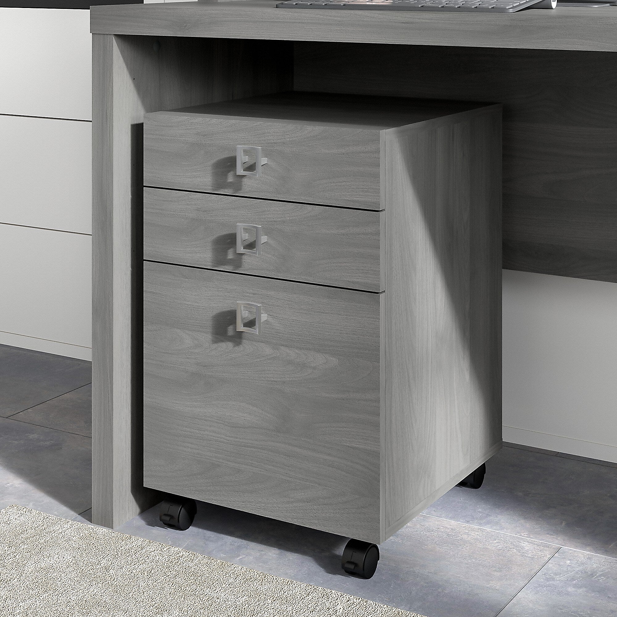 Bush Business Furniture Echo 3 Drawer Mobile File Cabinet, Modern Gray (KI60401-03)